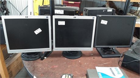 3 Computer Monitors