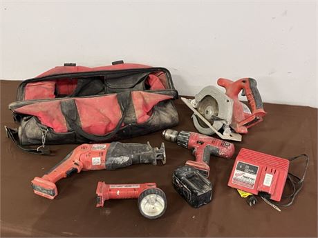 Cordless Milwaukee Tools w/ Battery, Charger, & Bag