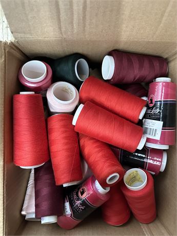 Box of Large Red and Maroon Thread