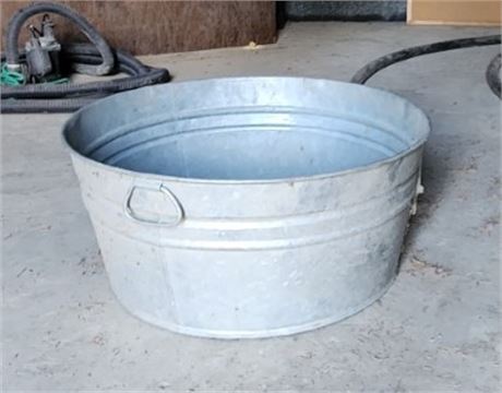 Large Galvanized Wash Bucket  - 24" Diameter