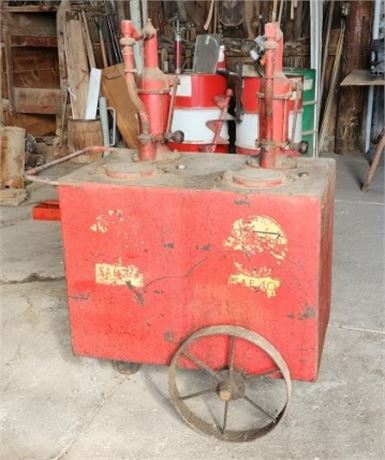Vintage Rolling Oil Cart - 33x19x34