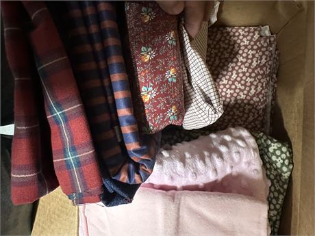 Box of Fabric - Pinks and Plaid