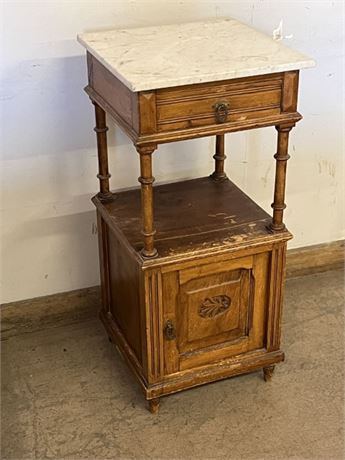 Unique Antique Accent Table/Cabinet - 16x16x34