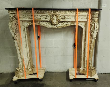 Very Large Fire Place Frontal with Black Marble Mantle