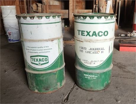 Texaco Grease Cans - One Partial, One Empty