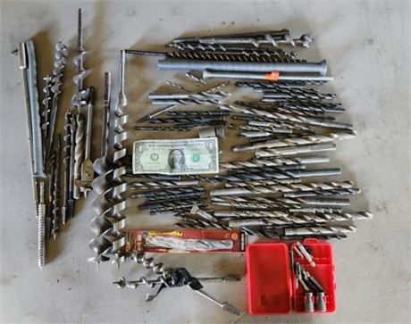 Assorted Metal/Wood/Auger Type Drill Bits