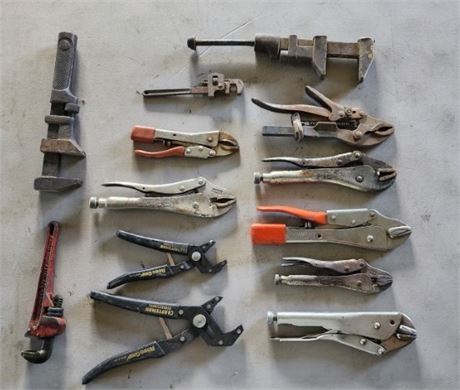 Assorted Adjustable Locking Pliers/Pipe Wrenches