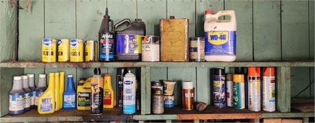 Assorted Automotive Products/Paint on Shelf