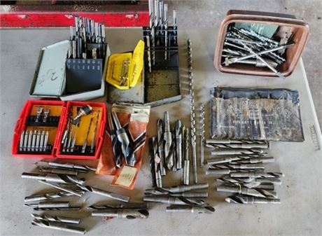 Assorted Metal, Wood, Drill Press Bits