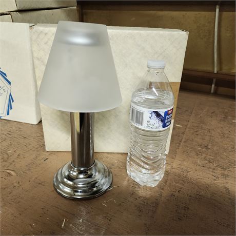 6 Qty Frosted Glass Oil/Wick Table Sconces