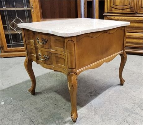 Marble Top Accent Table - 22x27x22