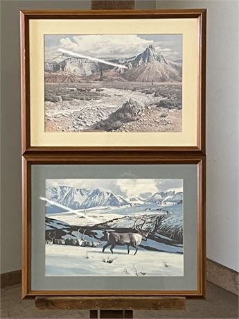 Framed Bob Wygant Print Pair - 23x18