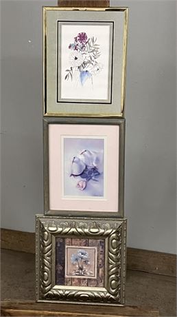 Framed Flower Print Trio
