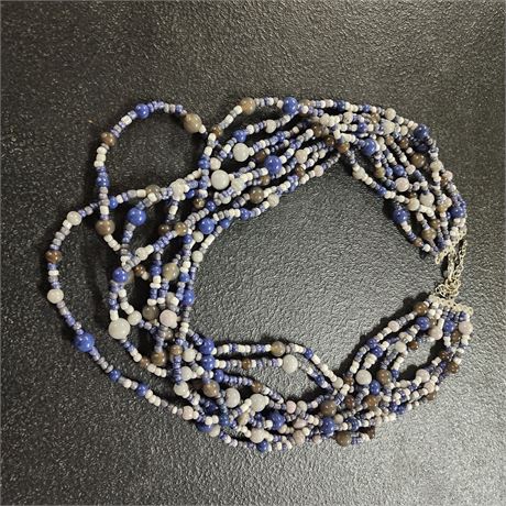Handcrafted Necklace, Cool Colors, Unique Piece