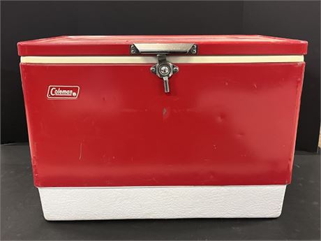 Vintage Metal Coleman Cooler - 23x14x16