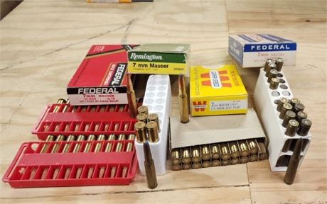 Assorted Factory 7MM Mauser Ammo...60rds