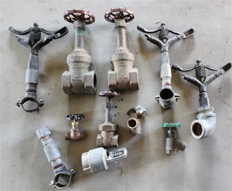 Assorted Brass Irrigation Valves & Impact Sprinklers