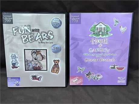 Embroidery Design Books w/ Discs & Cards