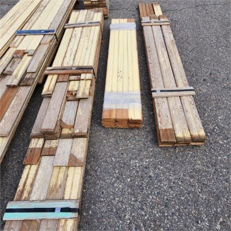 G)  Reclaimed Wood from Molt, MT Bank (C. 1918) - 160pcs, Yellow