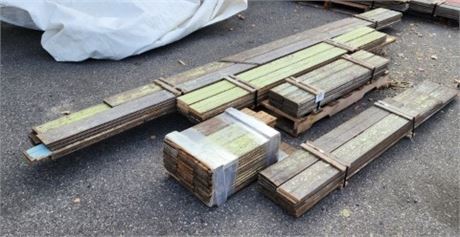 F) Reclaimed Wood from Molt, MT Bank (C. 1918) - 89pcs, Lime Green