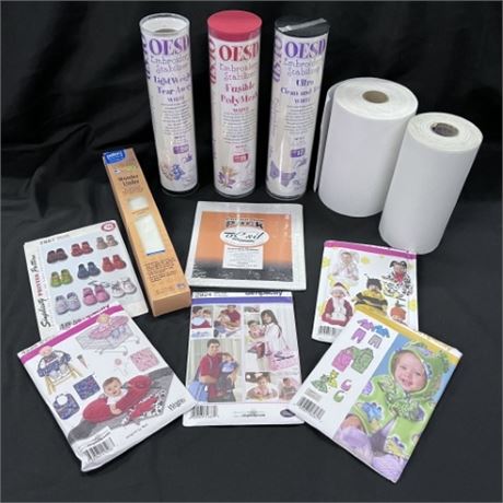 New Embroidery Stabilizer Roll/Patterns/Adhesive Webs