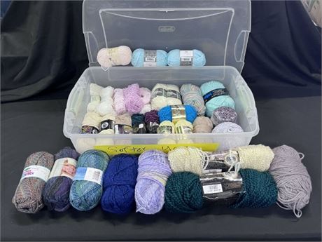 Assorted Softer Yarn + Storage Tote