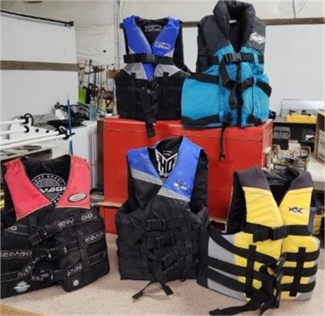 Family of 5 Water Sport Life Preservers