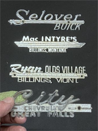 Vintage Metal MT Auto Dealership Emblems