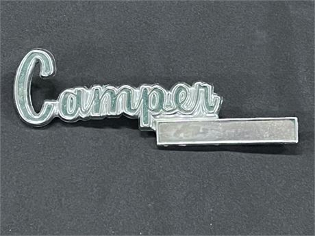 Vintage Metal Camper Car Emblem