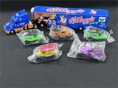 Collectible KELLOGS Tractor Trailer & Cereal Box Wagons
