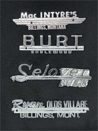Vintage Metal Montana Car Dealership Tags