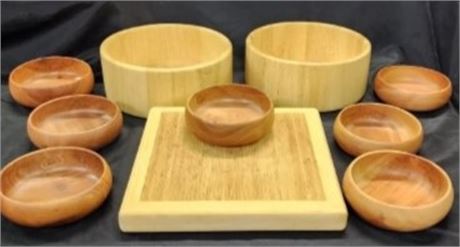 Wood Salad Bowl Set & Cutting Board