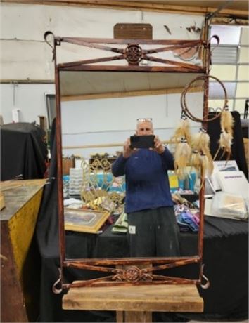 Very Cool Metal Framed Mirror with Dream Catcher...19x34