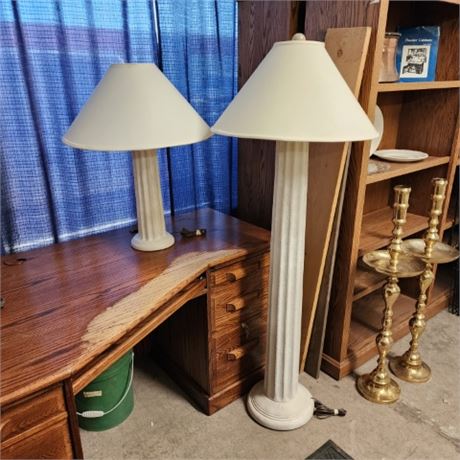 Floor & Table Lamp Pair...28 & 60" Tall