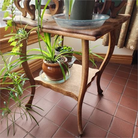 Antique Oak Accent Table - 24x24x29 - Main Floor Dining