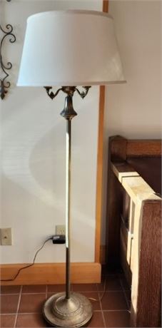 Vintage Brass Floor Lamp - Downstairs