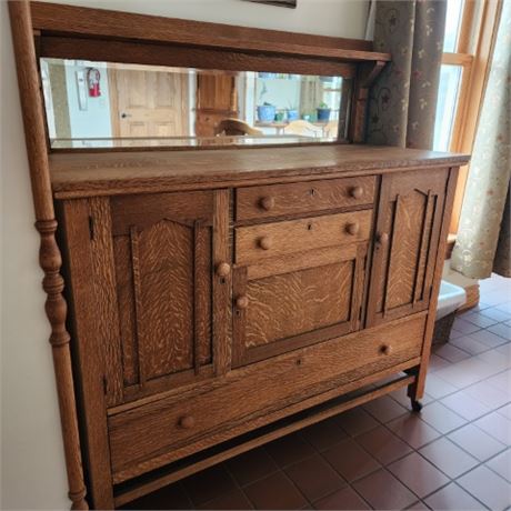 Antique Oak Side Board - 52x21x56 - Main Floor