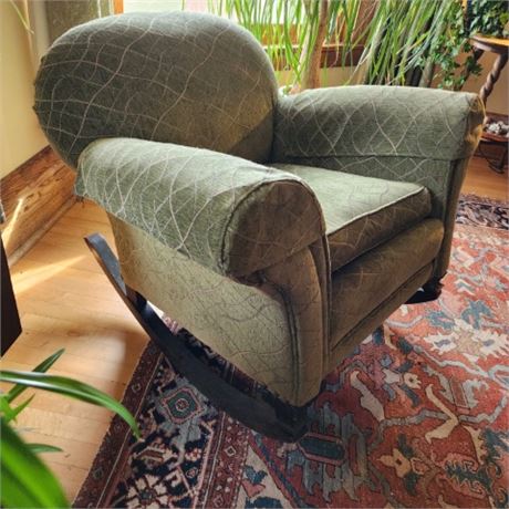 Antique Upholstered Rocker - 40x36x30 - Front Room