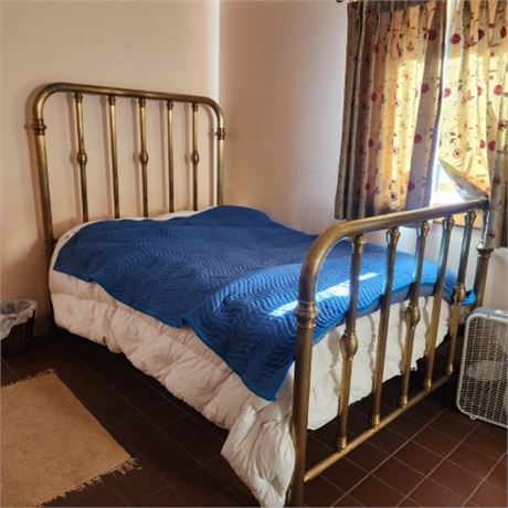 Antique Brass Full Size Bed - Mattress not Included - Downstairs