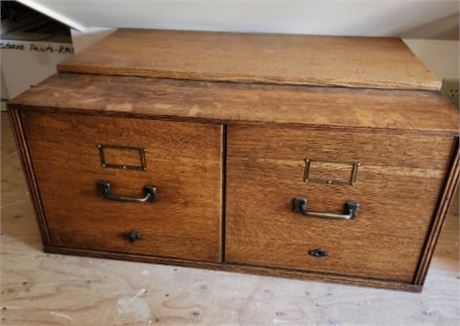 Antique Oak File Cabinet - 25"w x 13½" - 3rd Floor Attic