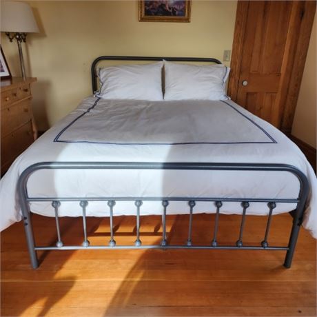 Queen Bed Frame w/ Mattress & Bedding - 2nd Floor Room 7
