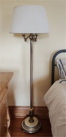 Antique Brass/Marble Floor Lamp - 62" - 2nd Floor Room 7