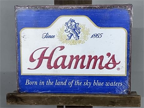 Metal Hamm's Beer Reproduction Sign...16x12