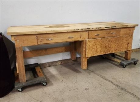 Large Sturdy Workbench with Tool Storage 8'x26"x31"