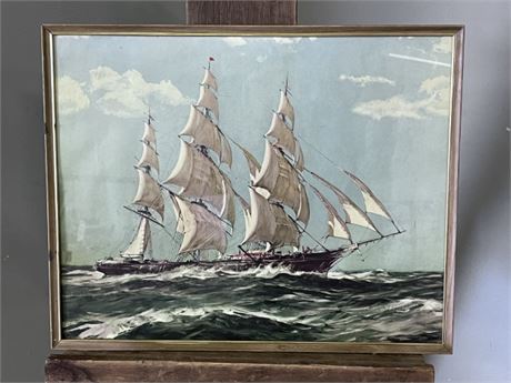 Framed Sailship Print...20x16