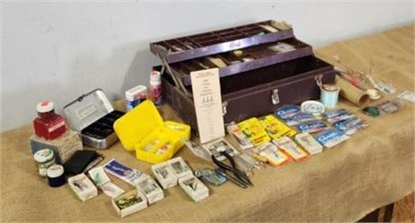 Vintage Tackle Box with Lots of Tackle