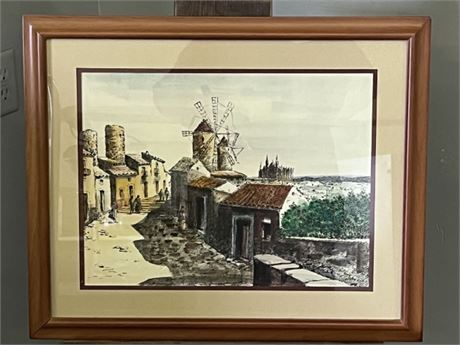 Cool Framed Windmills Print...22x18