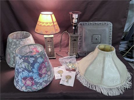 Assorted Table Lamps & Extra Shades