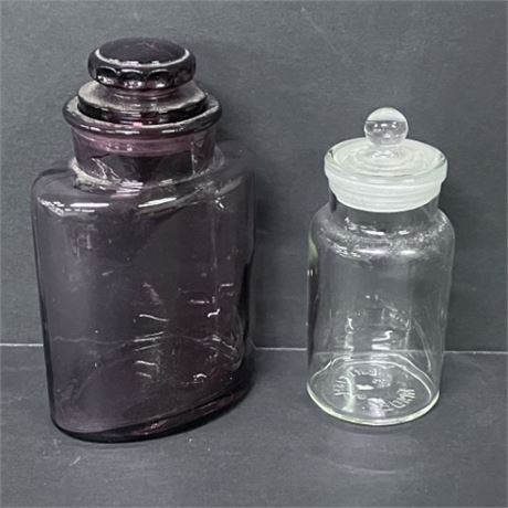 Glass Cannister Pair