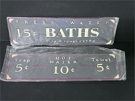 2pc Metal Reproduction Sign...10x3